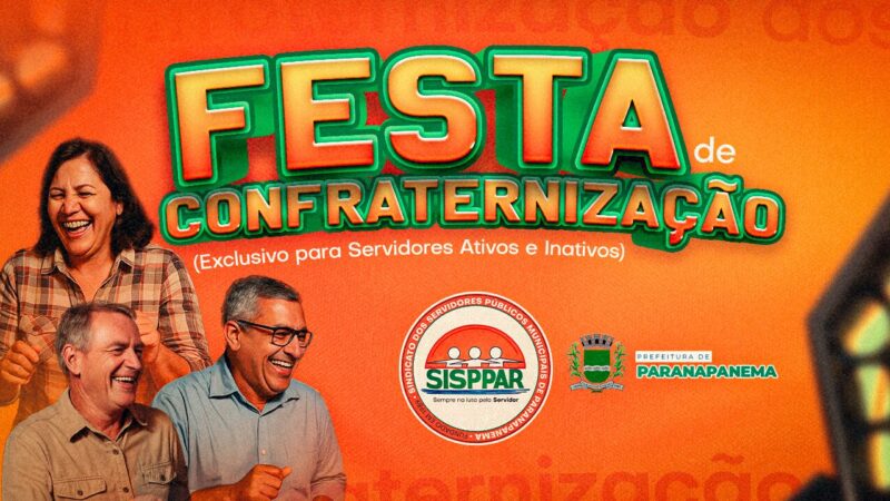SISPPAR, com o apoio da Prefeitura, realizará Confraternização para os Servidores, 21/12. Confirme sua presença!